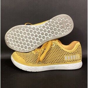 No Bull Men 5.5/Women 7 Shoes Yellow Suede Circles Mesh Low Gym/Training/Workout